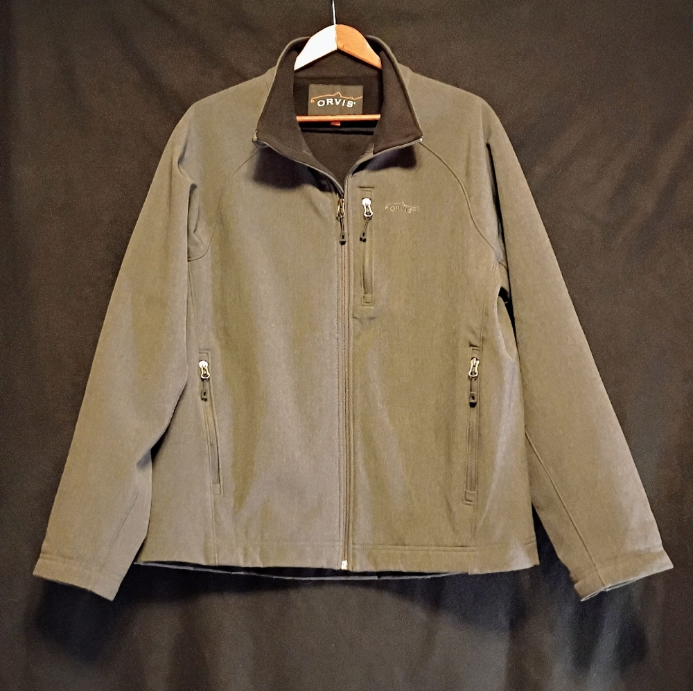 Orvis Softshell Jacket Full-Zip Gray Heather Flee… - image 1